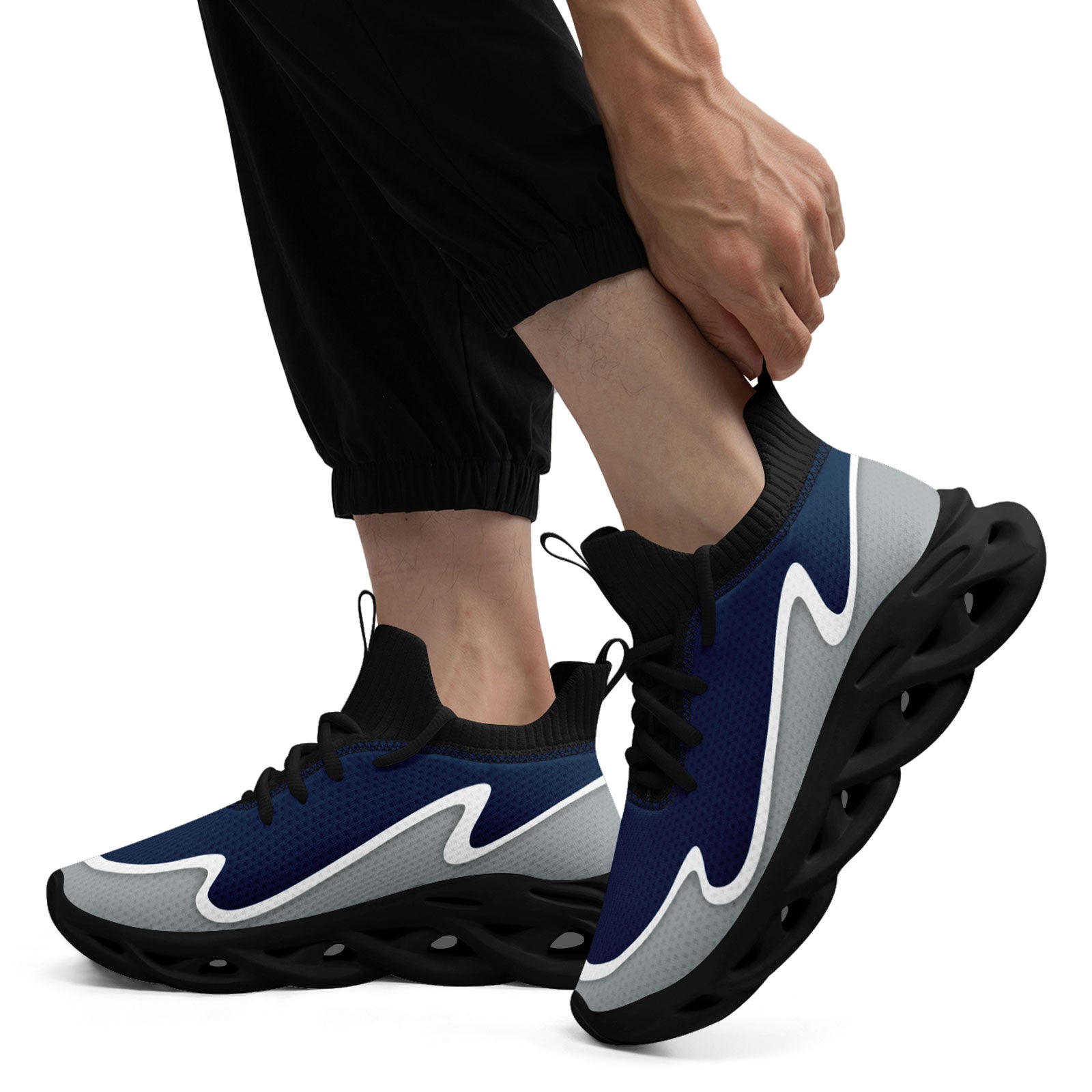 Custom Blue Gray Maxsoul Shoes Personalized Sneaker FN030A-E020011-19