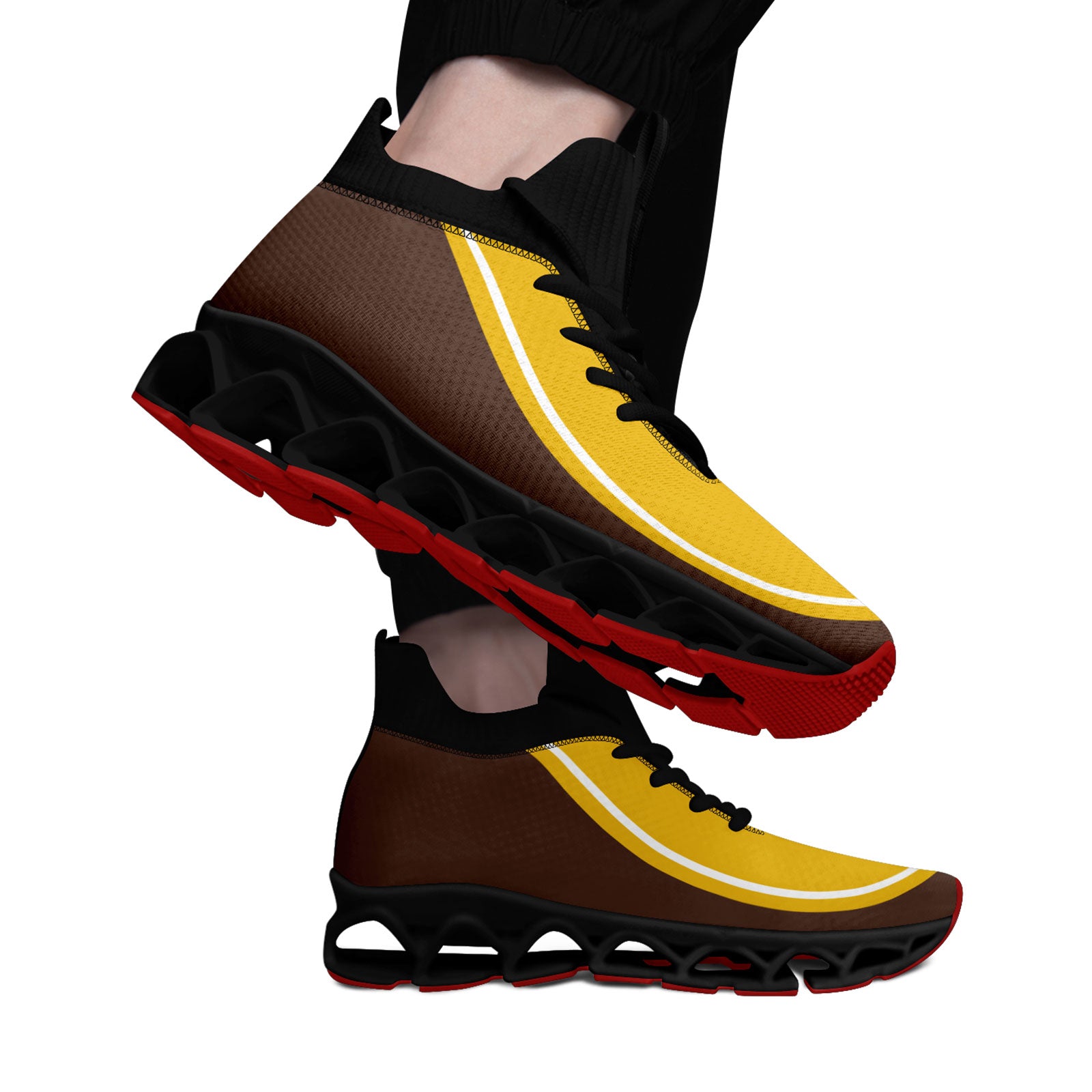 Custom Brown Yellow Maxsoul Shoes Personalized Sneaker FN030XD-D020388-14