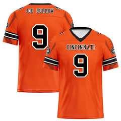 Custom Orange Cincinnati Personalized Authentic Football Jersey FBJ02-D025033-6