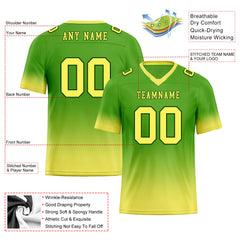 Custom Green Light Yellow Fade Fashion Personalized Authentic Football Jersey FBJ02-D06096