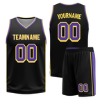 Custom Purple Black Classic Style Reversible Basketball Uniform Personalized Ordinary BBJR-D017033