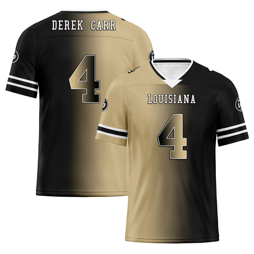 Custom Black Yellow Louisiana Personalized Authentic Football Jersey FBJ02-D028017-10