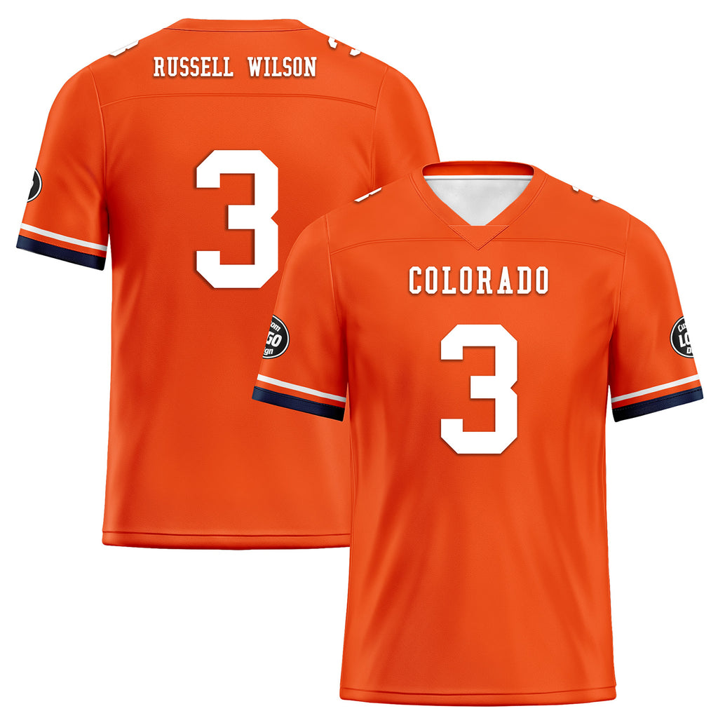 Custom Orange Blue Denver Football Jersey and Firesoul Sports Shoes Combo Offer Personalized Combo ZH-D020273-10