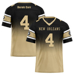 Custom Black Yellow New Orleans Personalized Authentic Football Jersey FBJ02-D020249-19