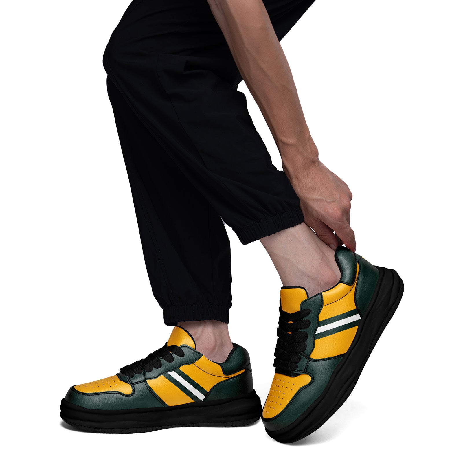 Custom Green Yellow Green Bay Shoes Personalized Sneaker FN032-D020389-13