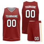 Custom White Red Classic Style Reversible Basketball Uniform Personalized Ordinary BBJR-D017017