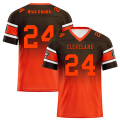 Custom Brown Orange Cleveland Personalized Authentic Football Jersey FBJ02-D020249-8