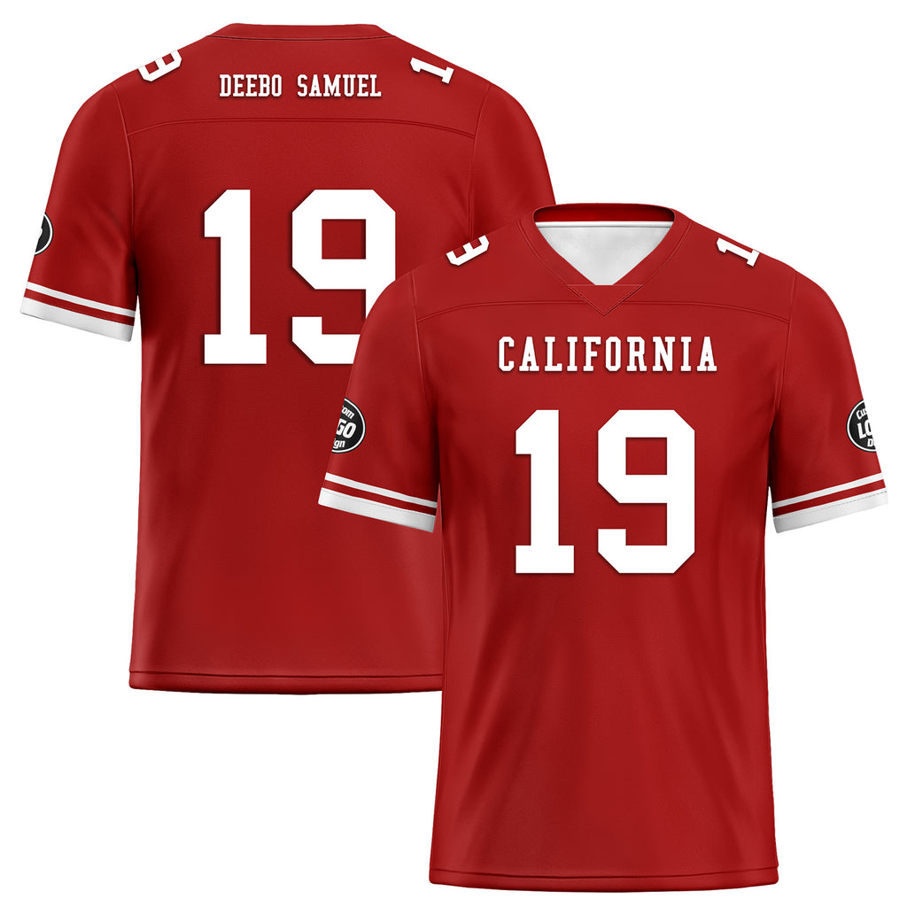 Custom Red White San Francisco Football Jersey and Firesoul Sports Shoes Combo Offer Personalized Combo ZH-D020273-25