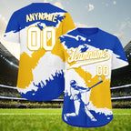 Custom Blue White Yellow Uruguayan Flag Personalized Authentic Baseball Jersey BSBJ01-E06022-7