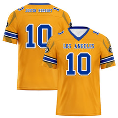 Custom Yellow Los Angeles Personalized Authentic Football Jersey FBJ02-D025033-14