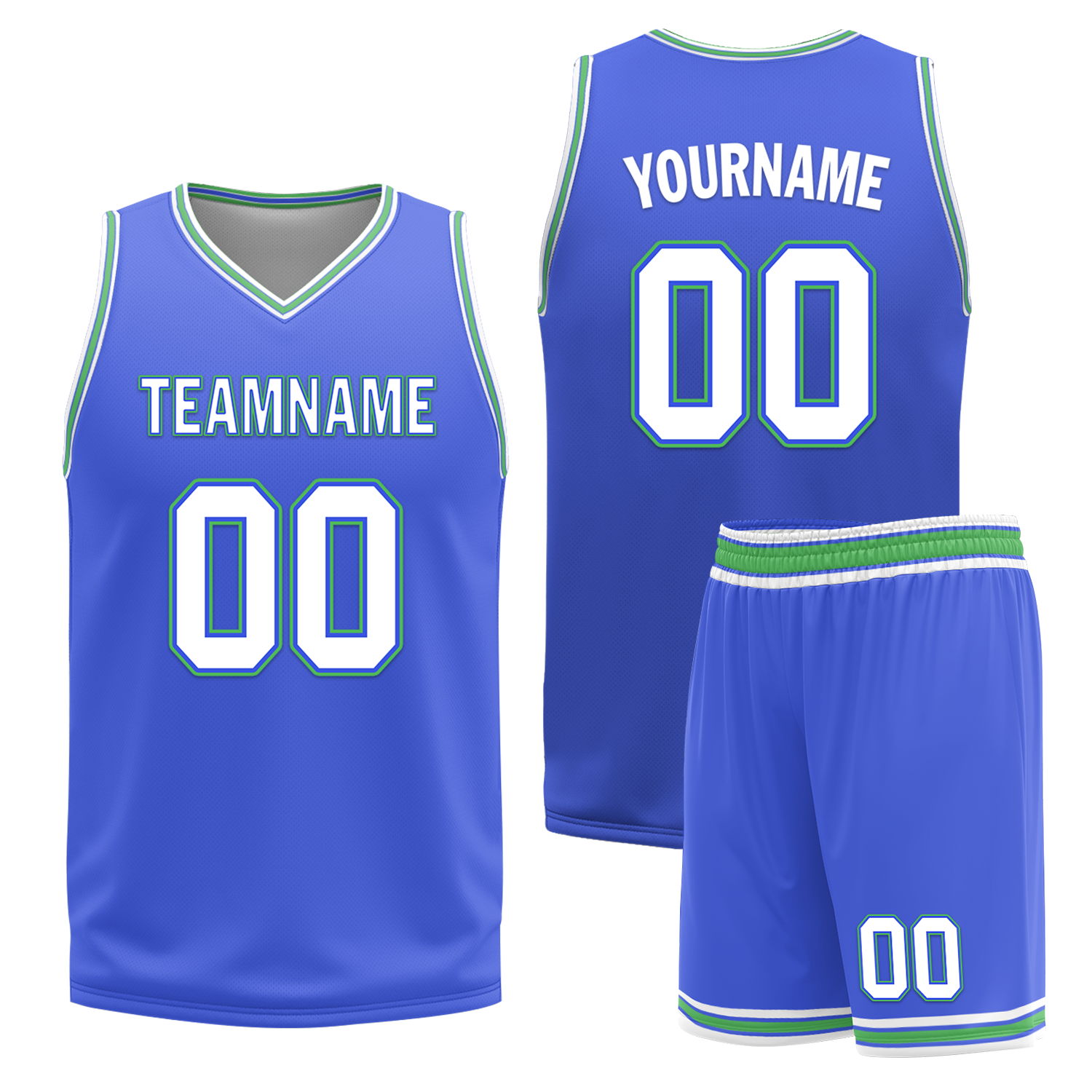 Custom White Blue Classic Style Reversible Basketball Uniform Personalized COOLMAX BBJR-D017045