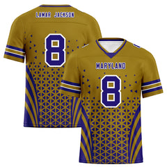 Custom Blue Yellow Maryland Personalized Authentic Football Jersey FBJ02-D023033-2