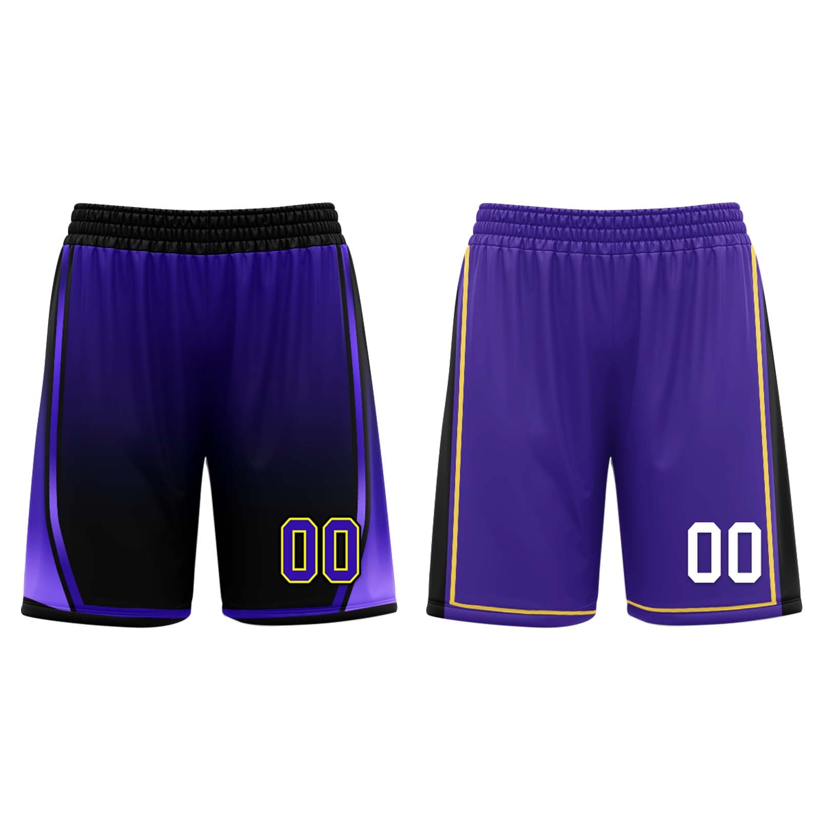 Custom Black Purple Los Angeles City Edition Personalized Reversible Basketball Set Sports Basketball Jersey BBJ01R-D0610-14