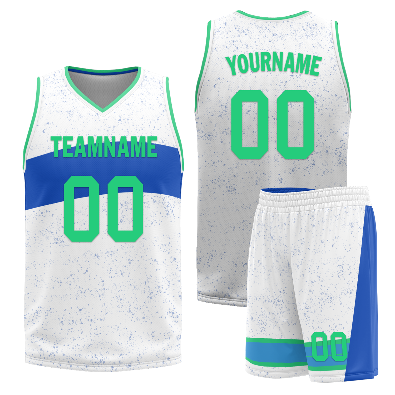 Custom Blue White Classic Style Reversible Basketball Uniform Personalized Ordinary BBJR-D017009
