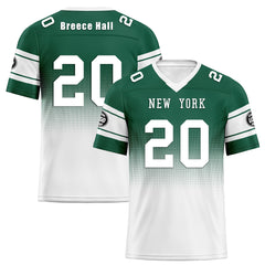 Custom Green White New York Personalized Authentic Football Jersey FBJ02-D020249-28