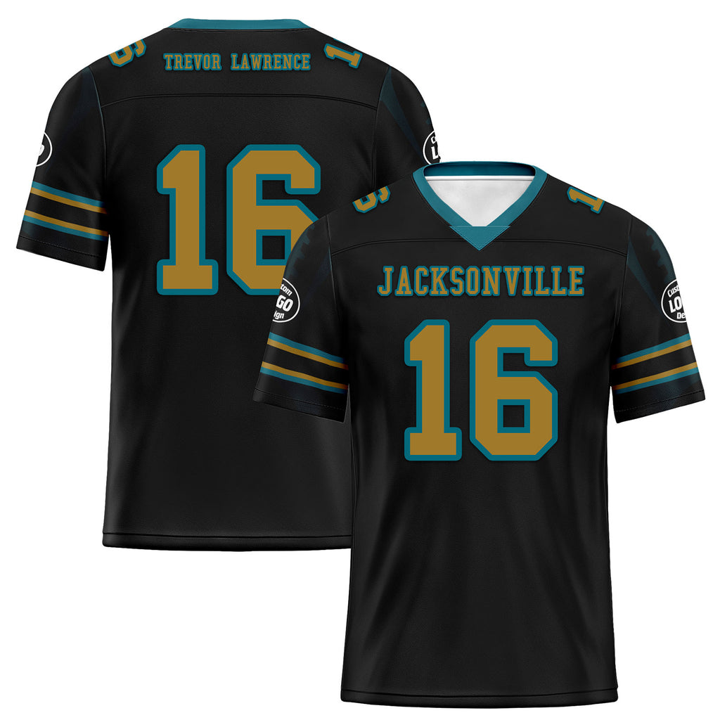 Custom Black Jacksonville Football Jersey and Sports Shoes Combo Offer Personalized Combo ZH-D025008-17