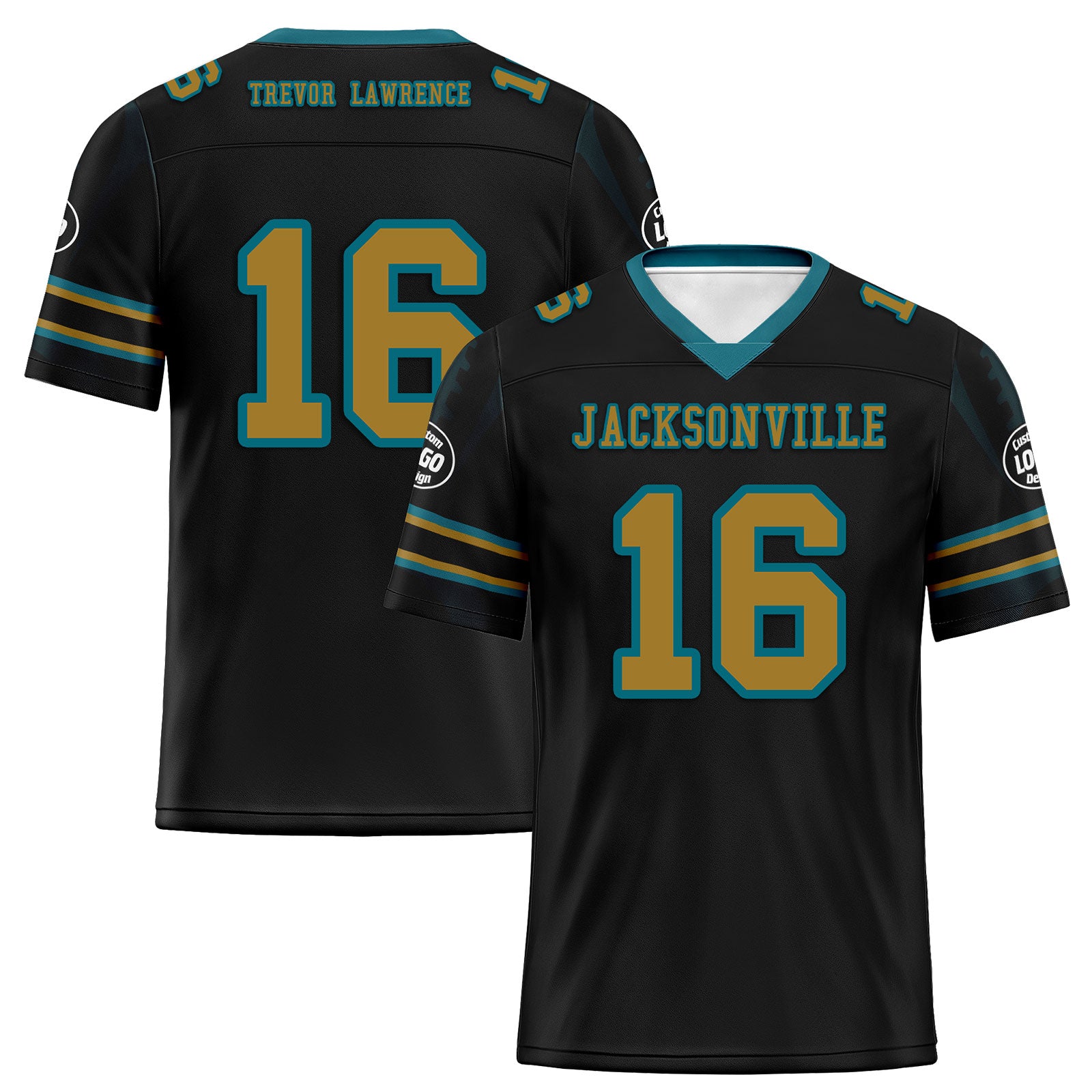 Custom Black Jacksonville Football Jersey and Sports Shoes Combo Offer Personalized Combo ZH-D025008-17
