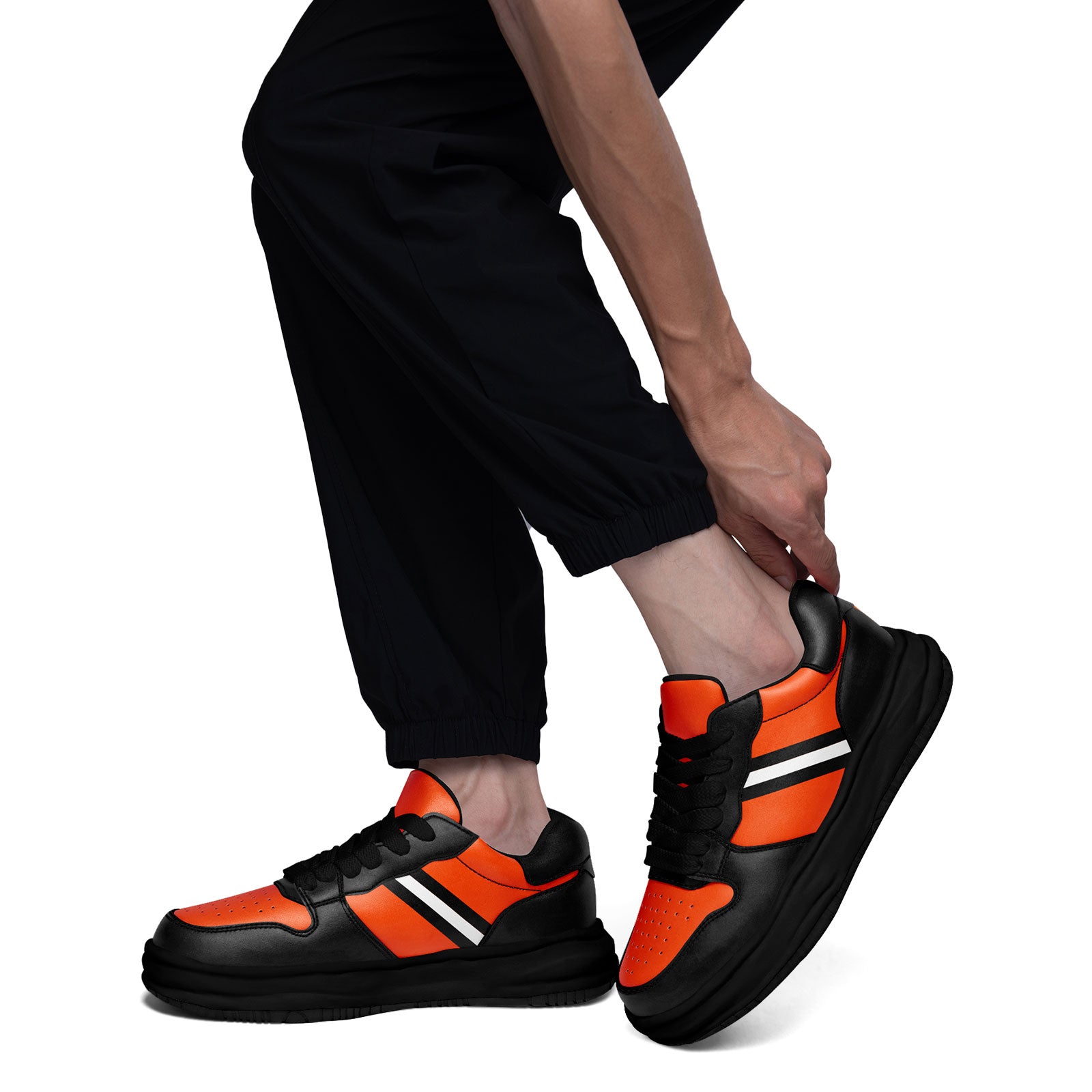 Custom Black Orange Cincinnati Shoes Personalized Sneaker FN032-D020389-6