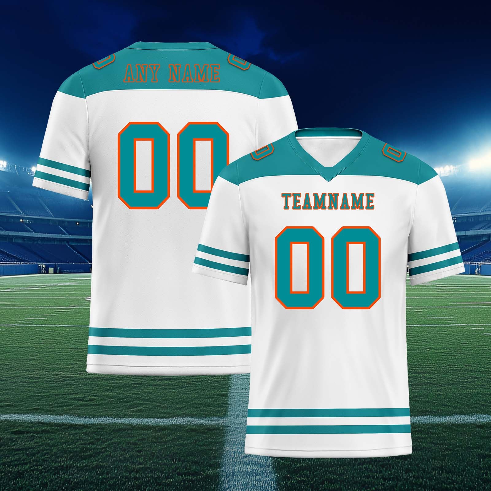 Custom Miami Personalized Authentic Football Jersey FBJ02-E0607-2