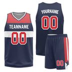 Custom White Blue Classic Style Reversible Basketball Uniform Personalized COOLMAX BBJR-D017023