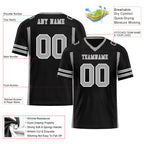 Custom Black Gray Striped Sleeves Personalized Authentic Football Jersey FBJ02-D06076