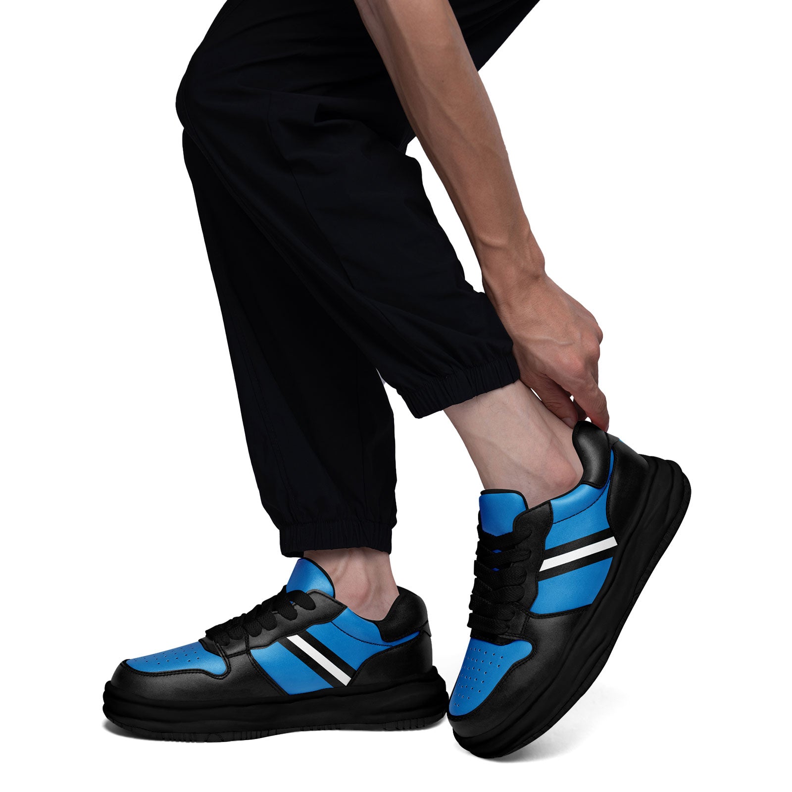 Custom Blue Black Carolina Shoes Personalized Sneaker FN032-D020389-5
