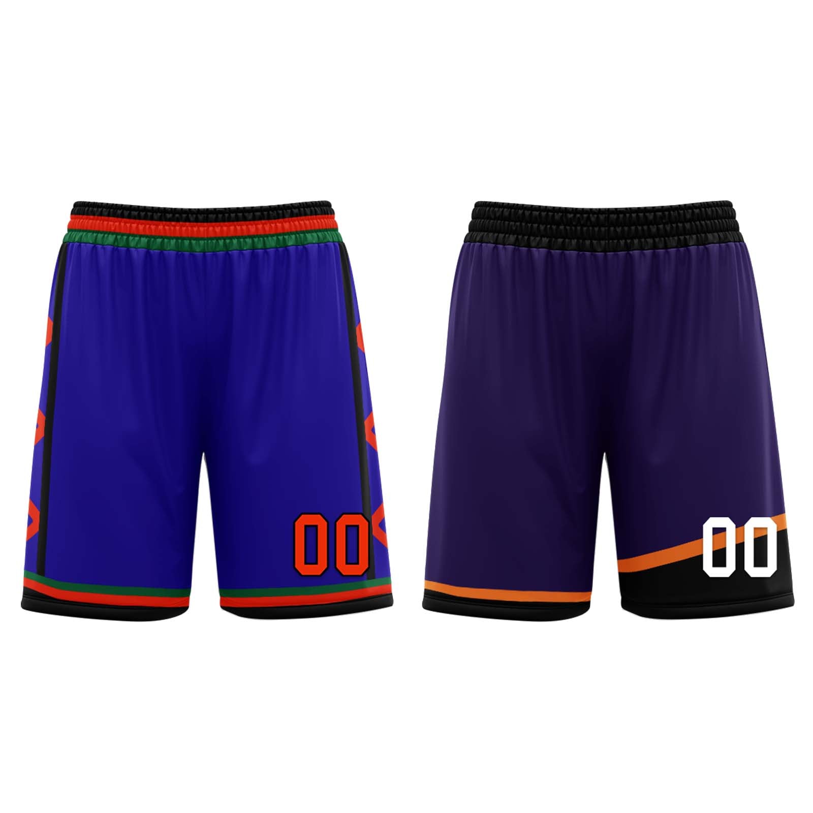 Custom Purple Green Orange Phoenix City Edition Personalized Reversible Basketball Set Sports Basketball Jersey BBJ01R-D0610-24