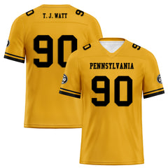 Custom Yellow Pittsburgh Personalized Authentic Football Jersey FBJ02-D020263-30