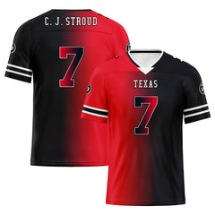 Custom Dark Gray Red Texas Personalized Authentic Football Jersey FBJ02-D028017-22