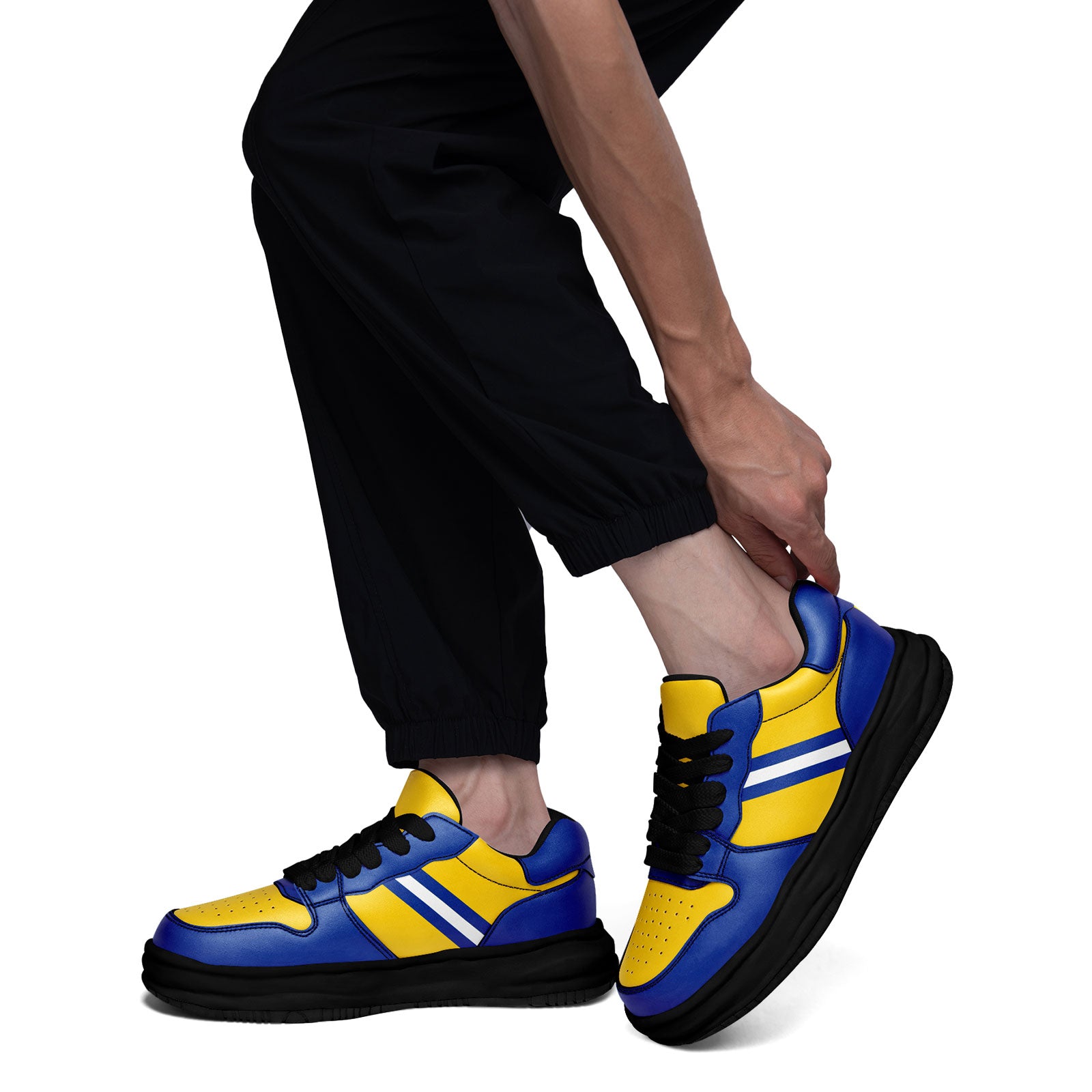 Custom Blue Yellow Los Angeles Shoes Personalized Sneaker FN032-D020389-15