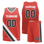 Custom White Red Classic Style Reversible Basketball Uniform Personalized COOLMAX BBJR-D017037