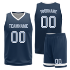Custom White Blue Classic Style Reversible Basketball Uniform Personalized Ordinary BBJR-D017043