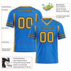 Custom Blue Yellow Striped Sleeves Personalized Authentic Football Jersey FBJ02-D06053