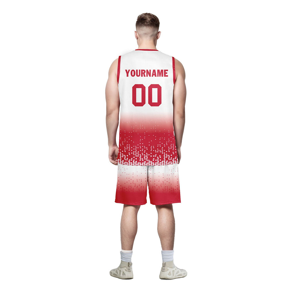 Custom White Red Fade Fashion Sports Uniform Basketball Jersey BBJ01-D020102-8