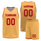 Custom Red Yellow Classic Style Reversible Basketball Uniform Personalized Ordinary BBJR-D017011
