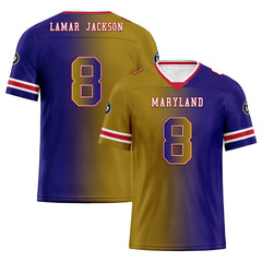 Custom Purple Yellow Maryland Personalized Authentic Football Jersey FBJ02-D028017-17