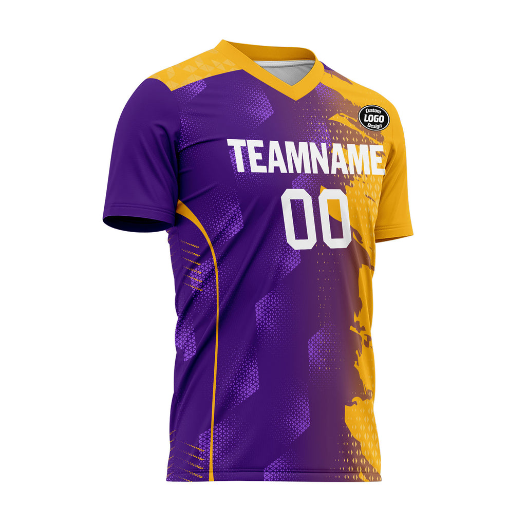 Custom Purple Yellow Soccer Sets Jersey Personalized SCJ101-D020210-10