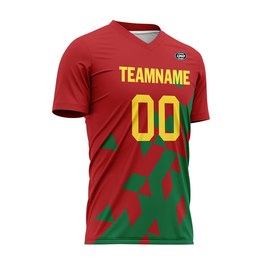 Custom Red Green Soccer Sets Jersey Personalized SCJ101-D28015