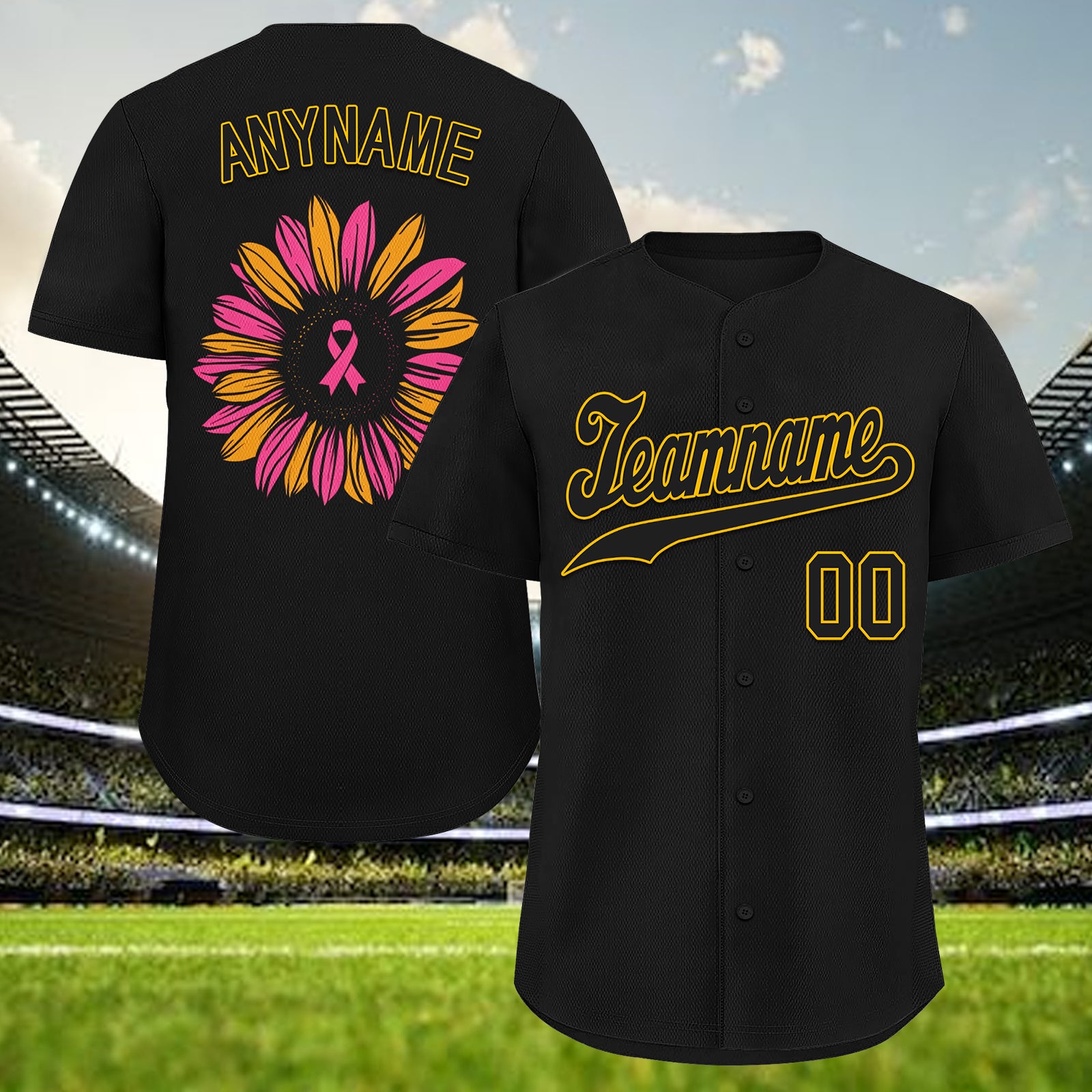 Custom Black World Cancer Day Personalized Authentic Baseball Jersey BSBJ01-E06020-19