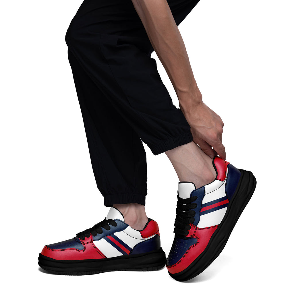 Custom Red Blue New England Shoes Personalized Sneaker FN032-D020389-26