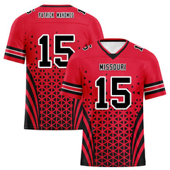 Custom Red White Missouri Personalized Authentic Football Jersey FBJ02-D023033-18