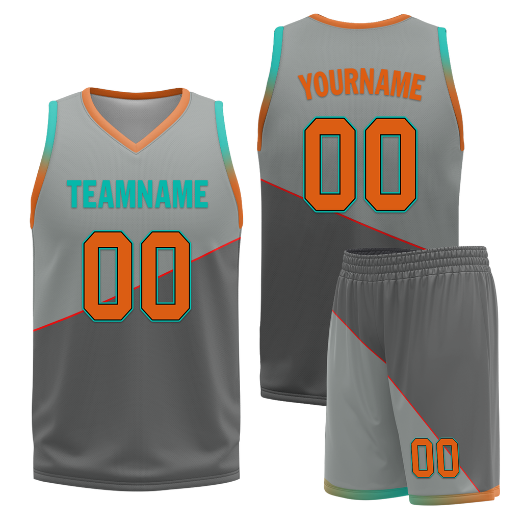 Custom Gray Classic Style Reversible Basketball Uniform Personalized Ordinary BBJR-D017024