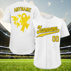 Custom White World Cancer Day Personalized Authentic Baseball Jersey BSBJ01-E06020-6