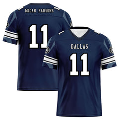 Custom Blue Dallas Personalized Authentic Football Jersey FBJ02-D025033-8