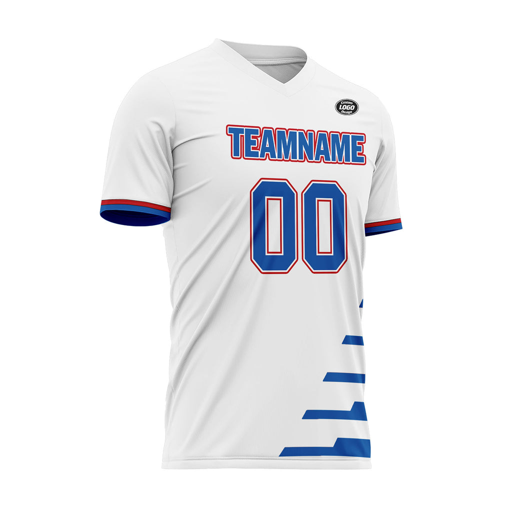 Custom White Blue Soccer Sets Jersey Personalized SCJ101-D28029