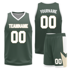 Custom White Green Classic Style Reversible Basketball Uniform Personalized COOLMAX BBJR-D017010