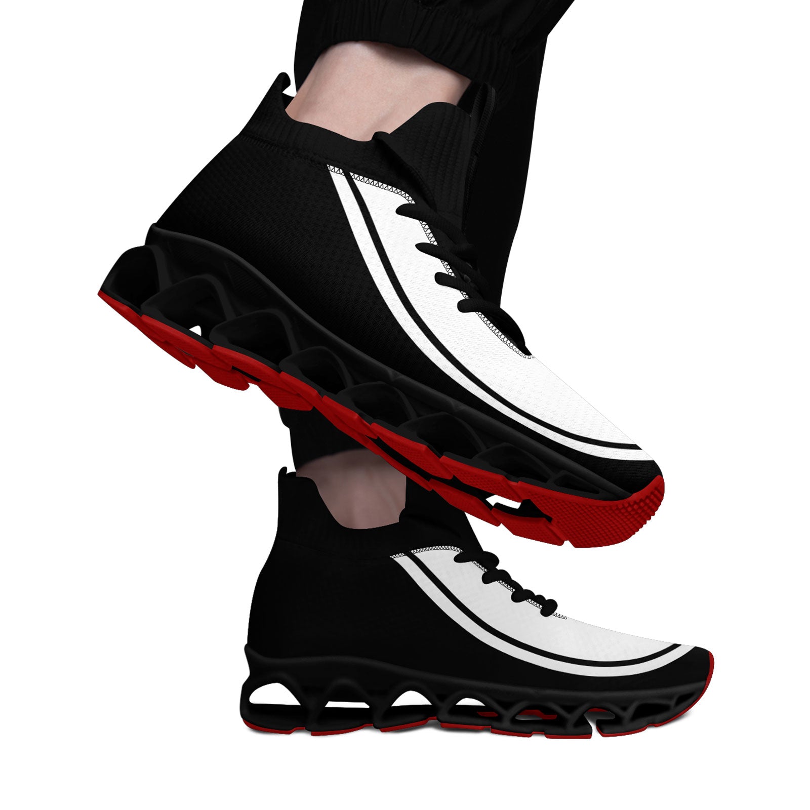 Custom Black White Maxsoul Shoes Personalized Sneaker FN030XD-D020388-8