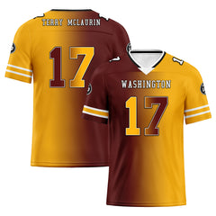 Custom Yellow Red Washington Personalized Authentic Football Jersey FBJ02-D028017-16