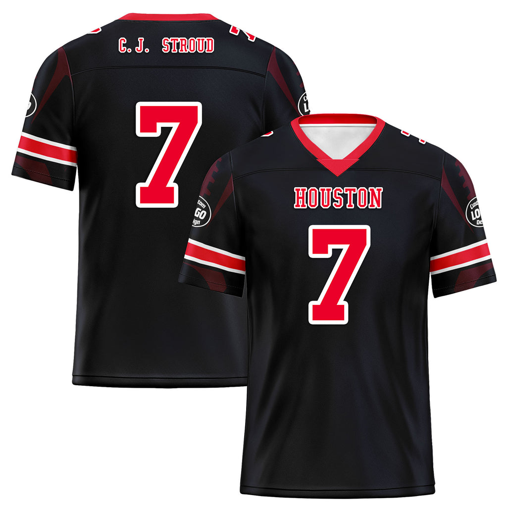 Custom Blue Houston Football Jersey and Sports Shoes Combo Offer Personalized Combo ZH-D025008-10