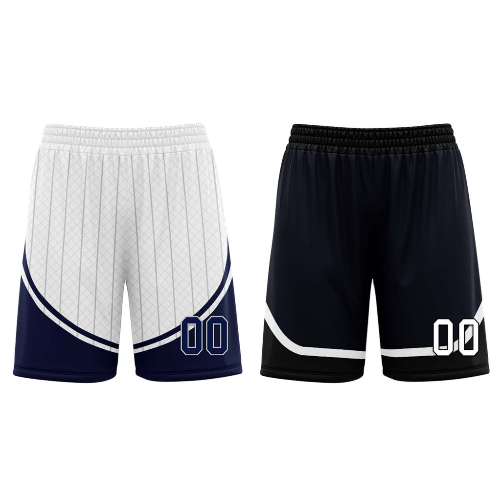 Custom White Dark Blue Black Orlando City Edition Personalized Reversible Basketball Set Sports Basketball Jersey BBJ01R-D0610-22